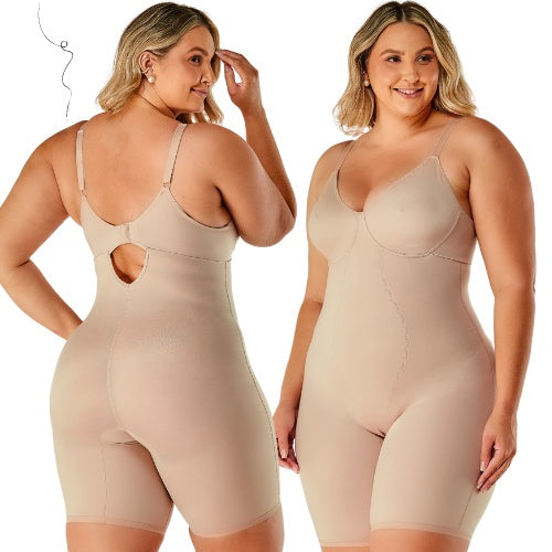 Cinta Body Modelador Macaquinho Plus Size Com Perna Sem Bojo