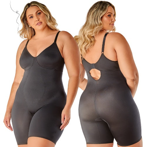 Cinta Body Modelador Macaquinho Plus Size Com Perna Sem Bojo
