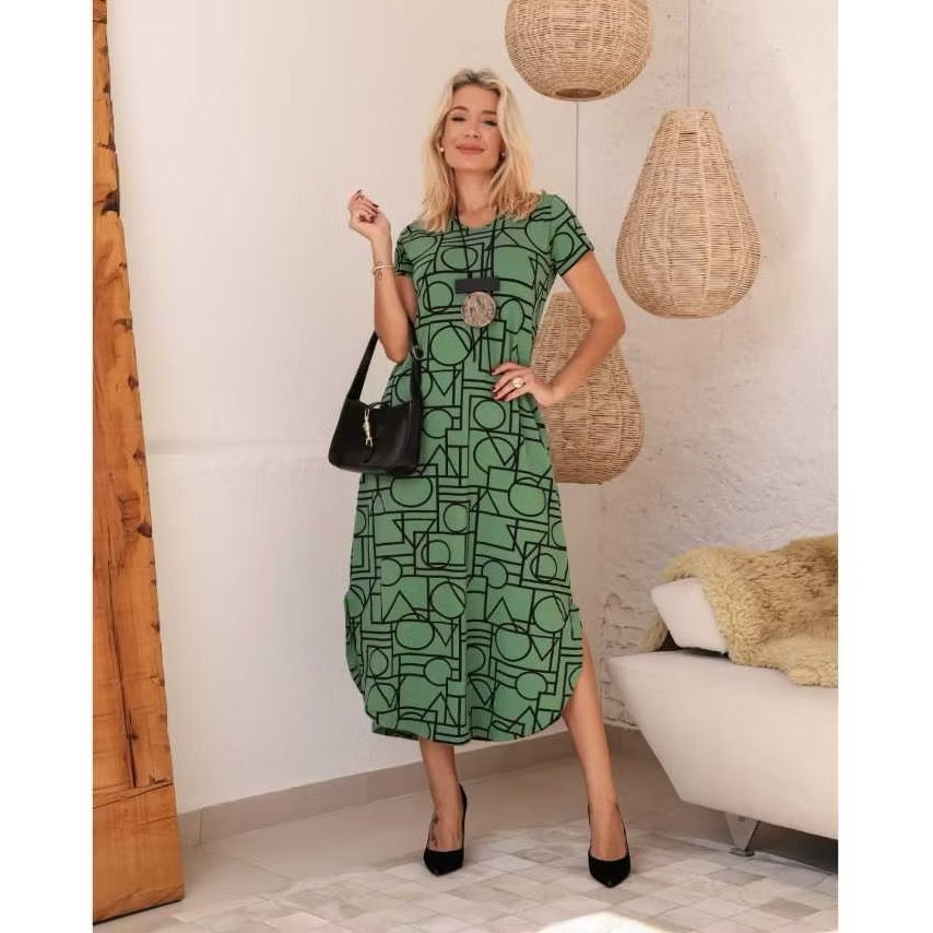 Vestido Longo Feminino com Bolsos Ághata