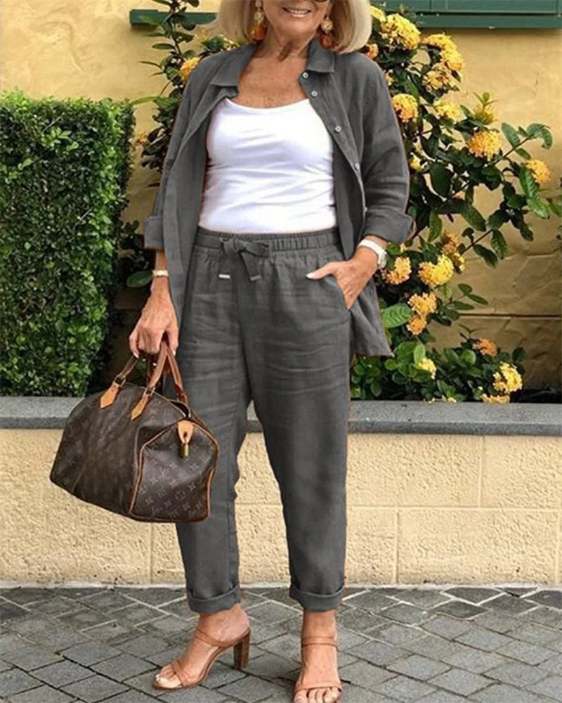 Conjunto Casual Feminino em Linho Solles
