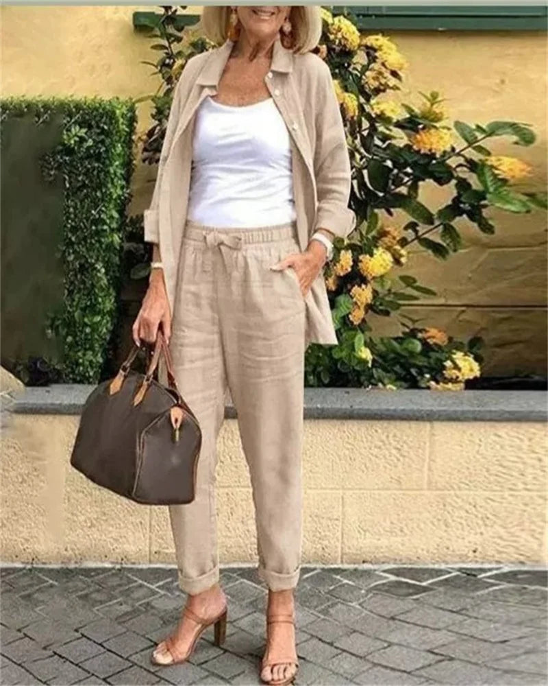 Conjunto Casual Feminino em Linho Solles