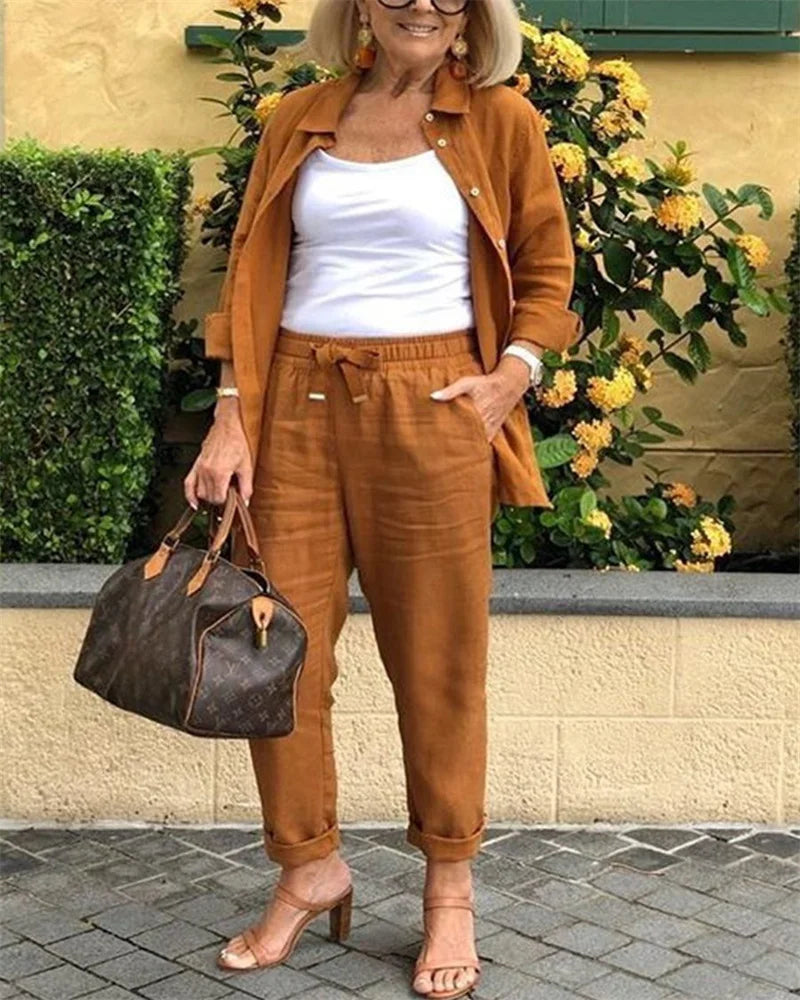 Conjunto Casual Feminino em Linho Solles