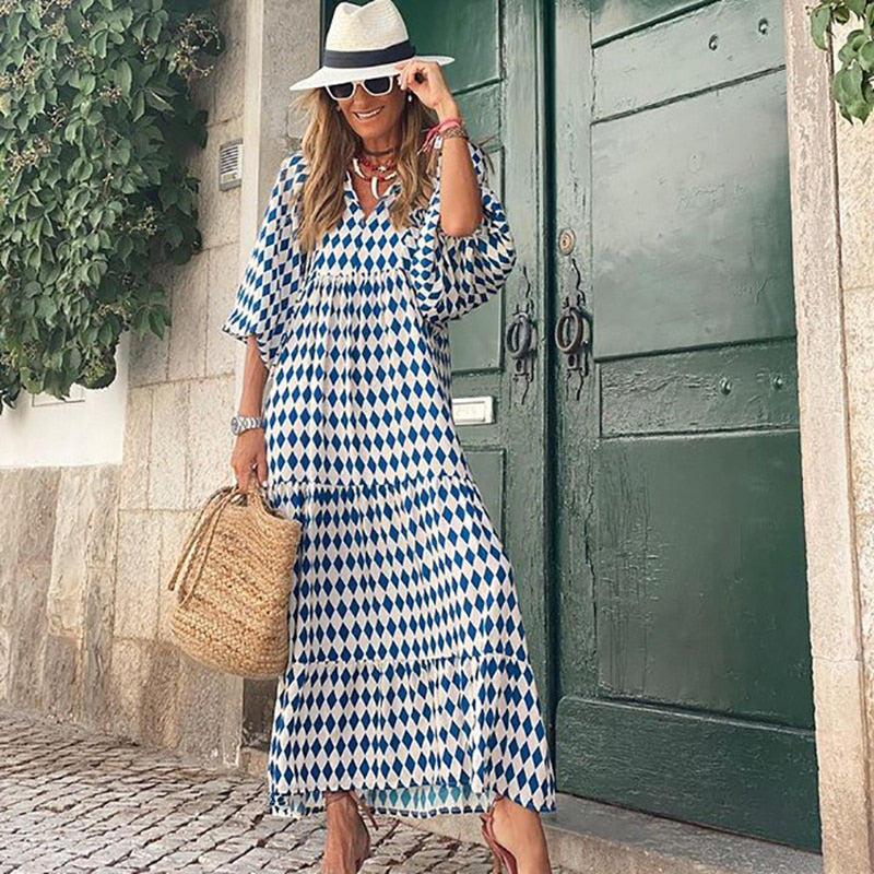 Vestido Midi com Mangas